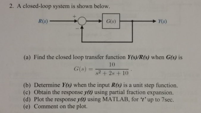 Solved A closed-loop system is shown below. (a) Find the | Chegg.com