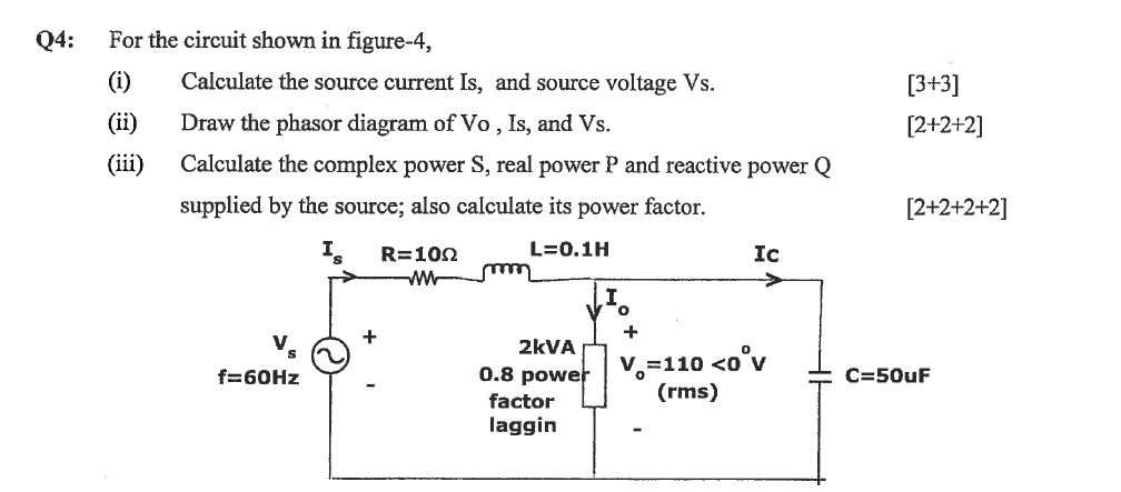 Solved For the circuit shown in figure-4, Calculate the | Chegg.com