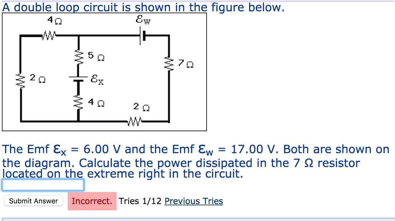 Solved A double loop circuit is shown in the figure below.
