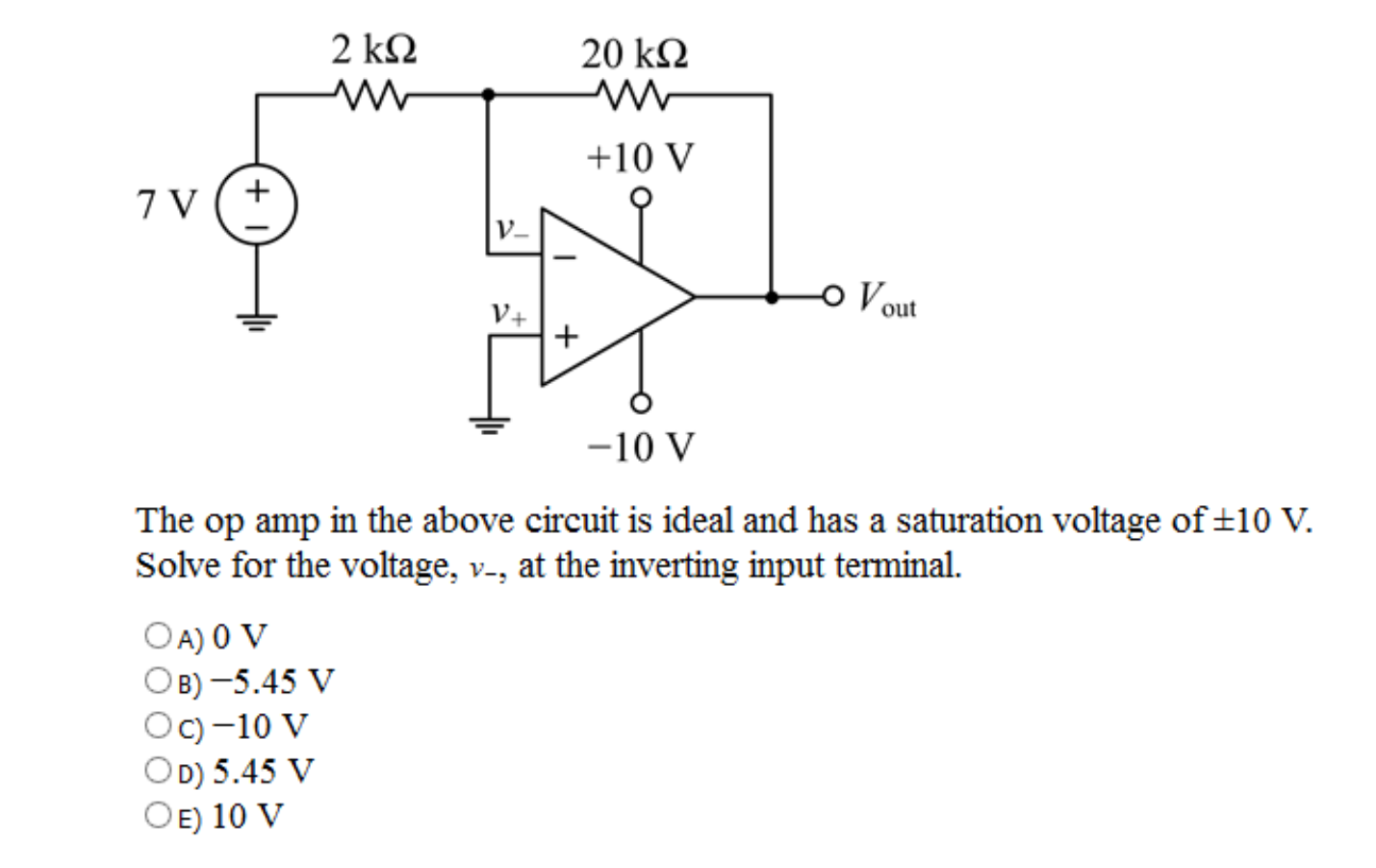 Solved The op amp in the above circuit is ideal and has a