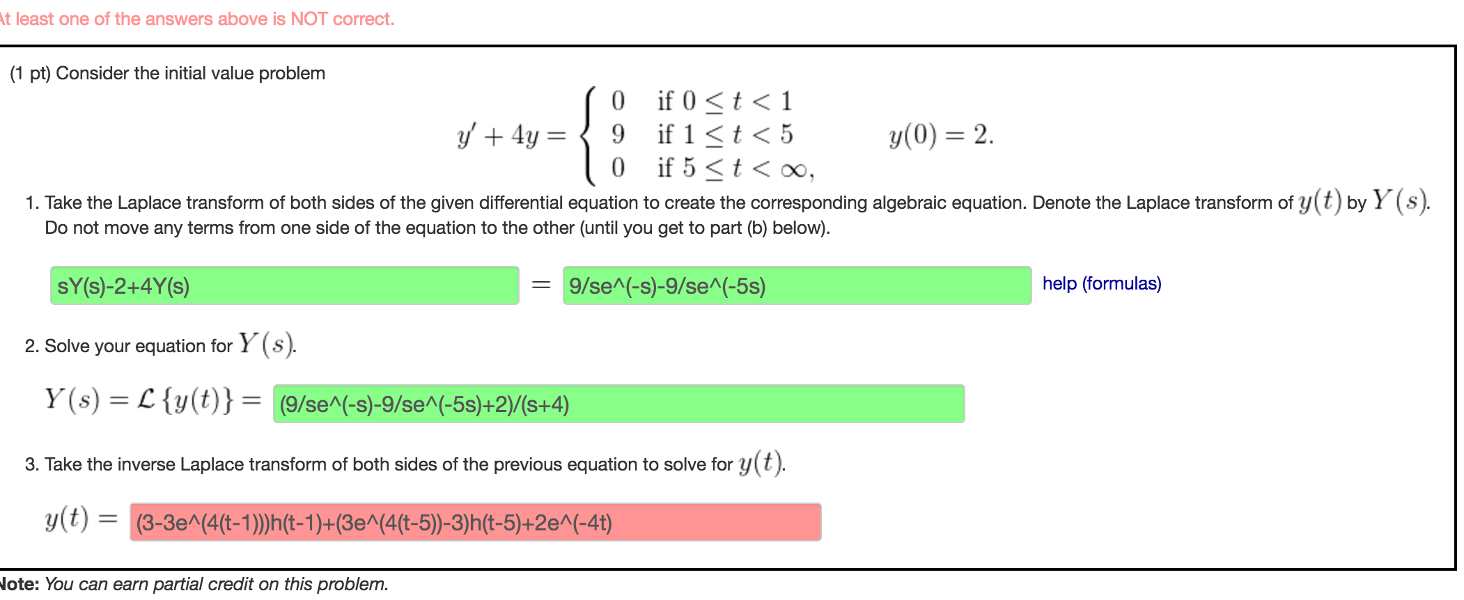 Solved Consider The Initial Value Problem Y 4y {0 If 0