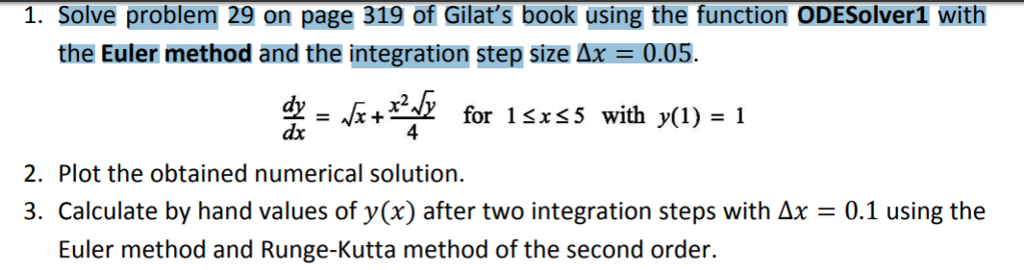 1 Solve Problem 29 On Page 319 Of Gilat s Book Using Chegg
