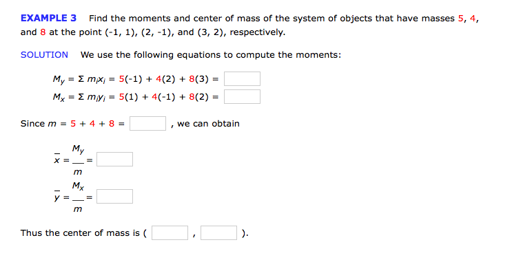 Solved Find the moments and center of mass of the system of | Chegg.com