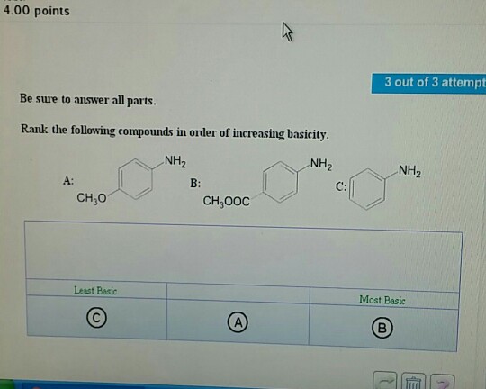 Solved rank the following compounds in order of increasing | Chegg.com
