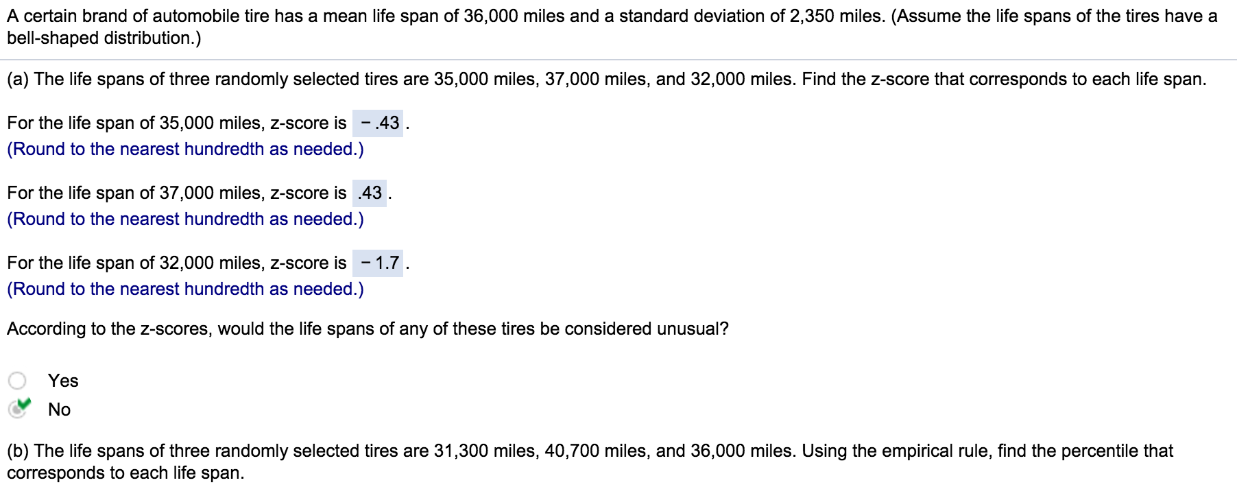 Solved A certain brand of automobile tire has a mean life