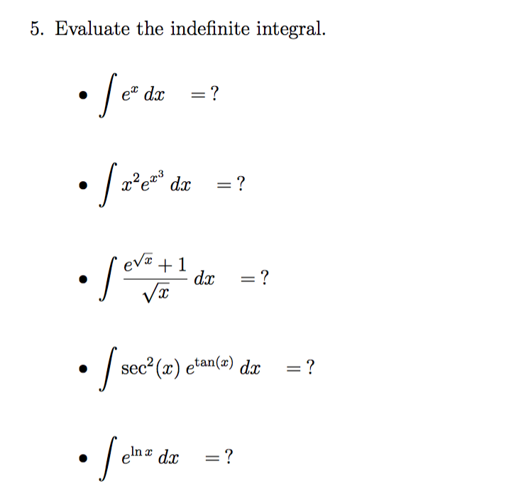 Integral Of Ex