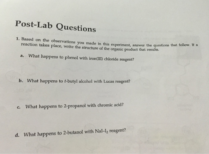 post lab questions experiment 1