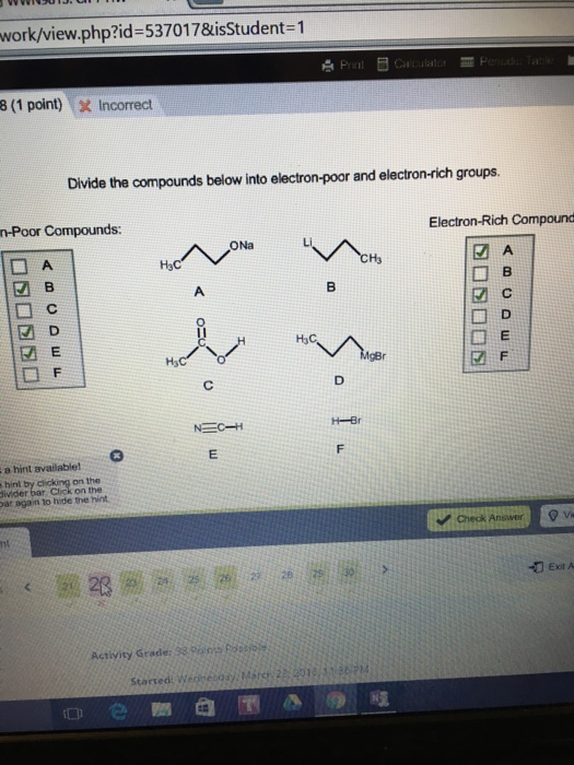 Solved Divide the compounds below into electron poor and