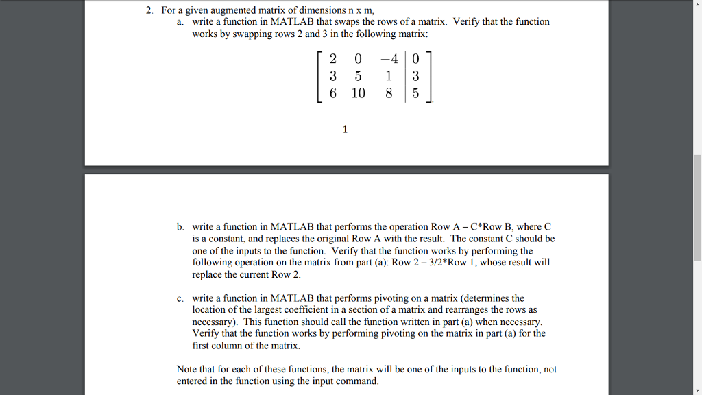 2. For a given augmented matrix of dimensions n x m, | Chegg.com