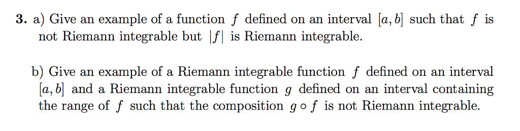 Solved 3. a) Give an example of a function f defined on an | Chegg.com