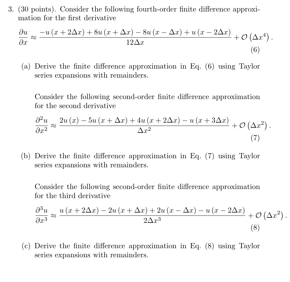 Solved Consider The Following Fourth-order Finite Difference | Chegg.com