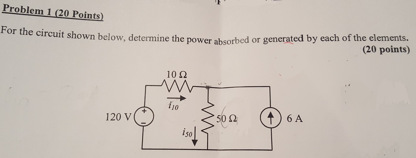 Solved For The Circuit Shown Below, Determine The Power | Chegg.com