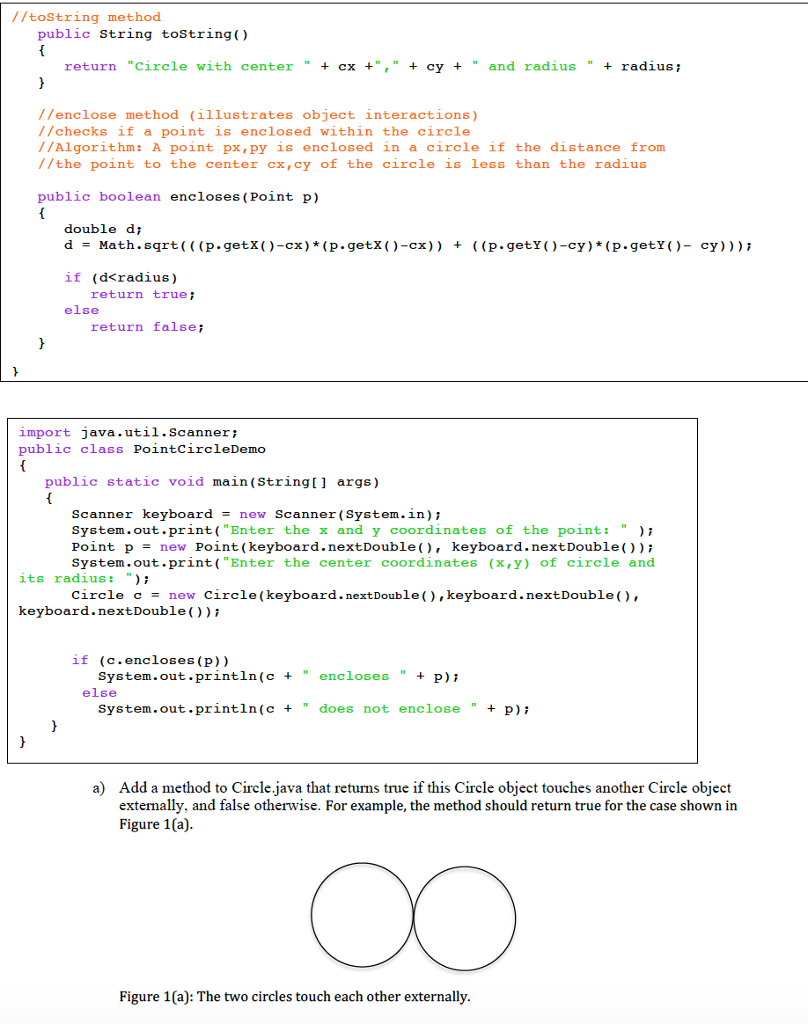 Solved Exercise 4ab Add a method to Circle.java that