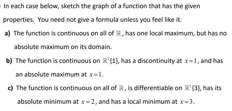 Solved In each case below, sketch the graph of a function | Chegg.com