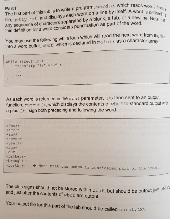Solved The first part of this lab is to write a program, | Chegg.com