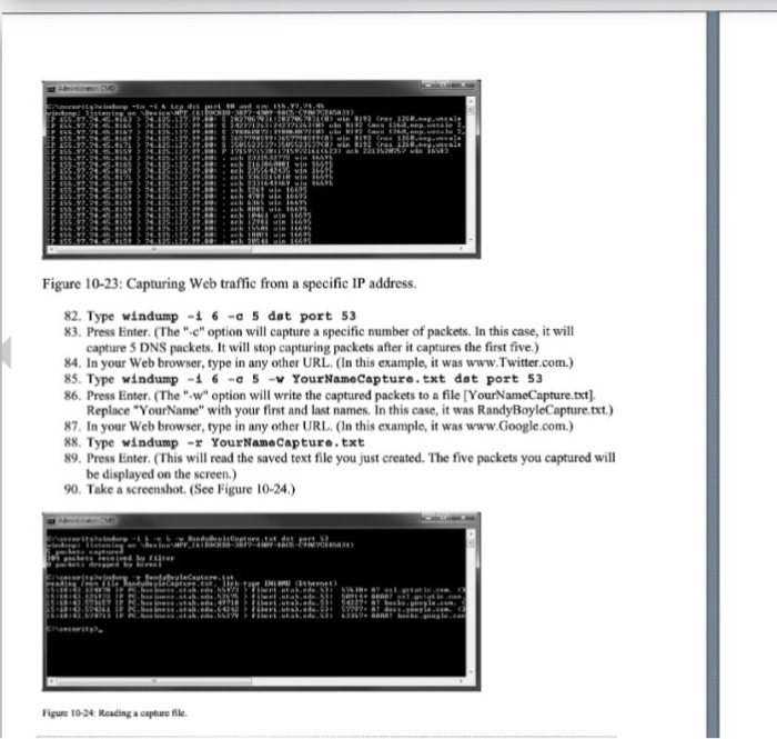 Solved 10.5 COMMANDLINE PACKET SNIFFING (WINDUMP WinDmp is
