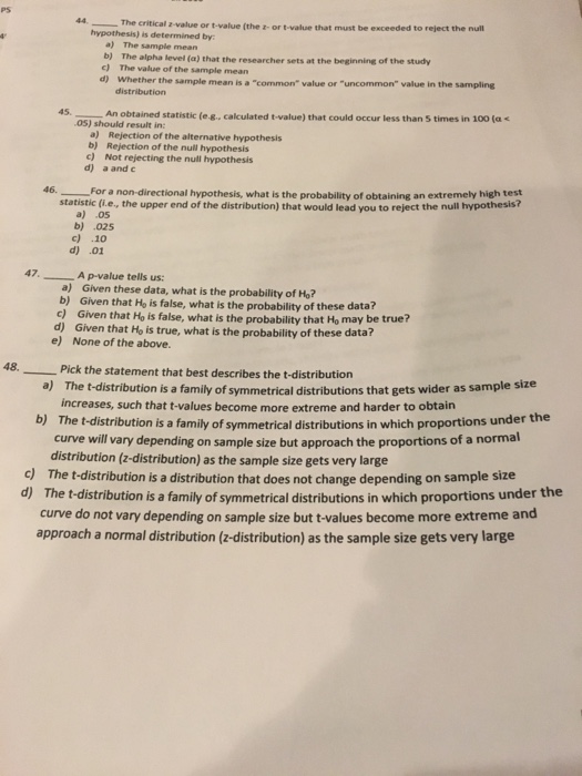 Solved The Critical Z-value Or T-value (the Z- Or T-value 