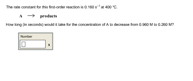 Solved The rate constant for this first-order reaction is | Chegg.com