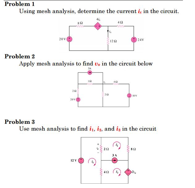 Solved Using Mesh Analysis, Determine The Current I_x In The | Chegg.com