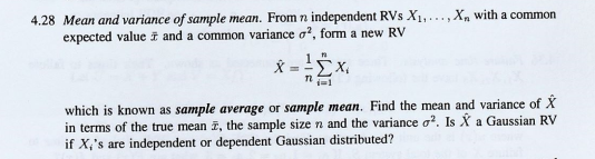 Solved Mean and variance of sample mean. From n independent | Chegg.com