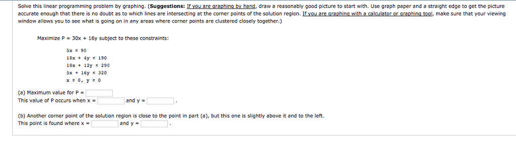 Solved Solve this linear programming problem by graphing. | Chegg.com