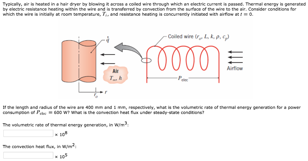 Solved Typically, air is heated in a hair dryer by blowing
