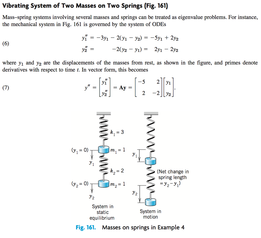 Solved Massspring systems involving several masses and