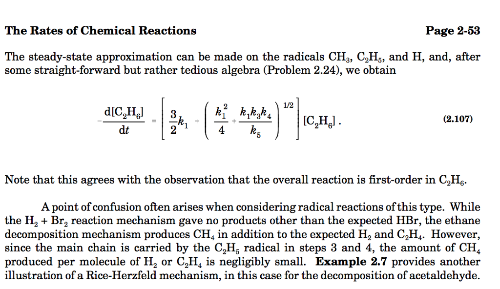 2.6.2 Rice-Herzfeld Mechanism Many organic reactions | Chegg.com