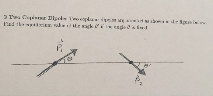 Solved 2 Two Coplanar Dipoles Two coplanar dipoles are | Chegg.com