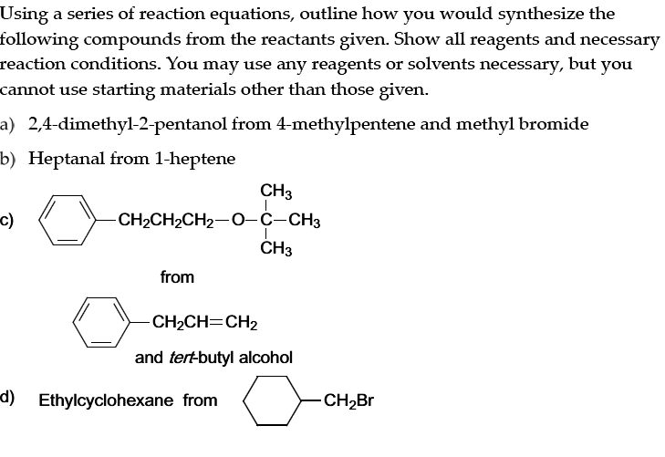 Solved Using a series of reaction equations, outline how you | Chegg.com