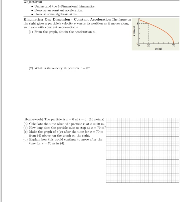 Solved Understand The 1-Dimensional Kinematics. Exercise An | Chegg.com