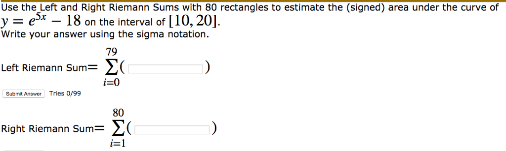 Solved Use the Left and Right Riemann Sums with 80 | Chegg.com