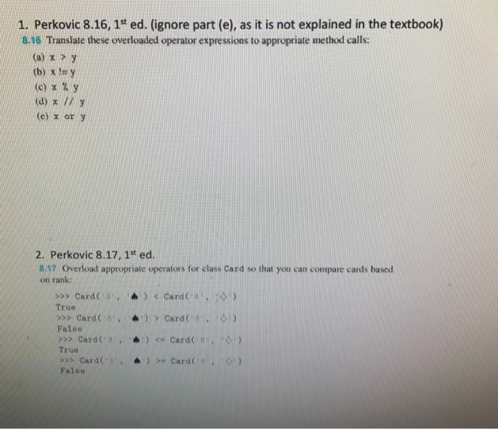 Solved Translate these overloaded operator expressions to | Chegg.com