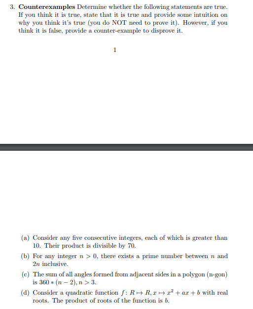 Solved 3. Counterexamples Determine Whether The Following | Chegg.com