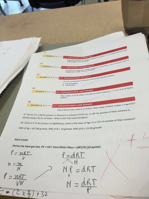 Solved Calculation of Molarity I Calculation of Molarity II | Chegg.com