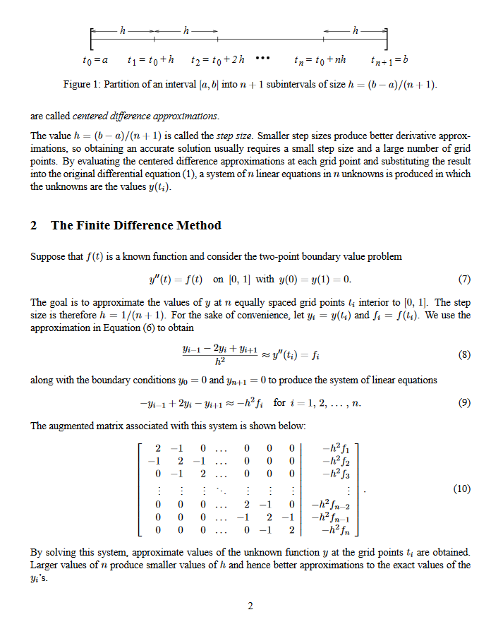 Project 1: Two-Point Boundary Value Problems I | Chegg.com