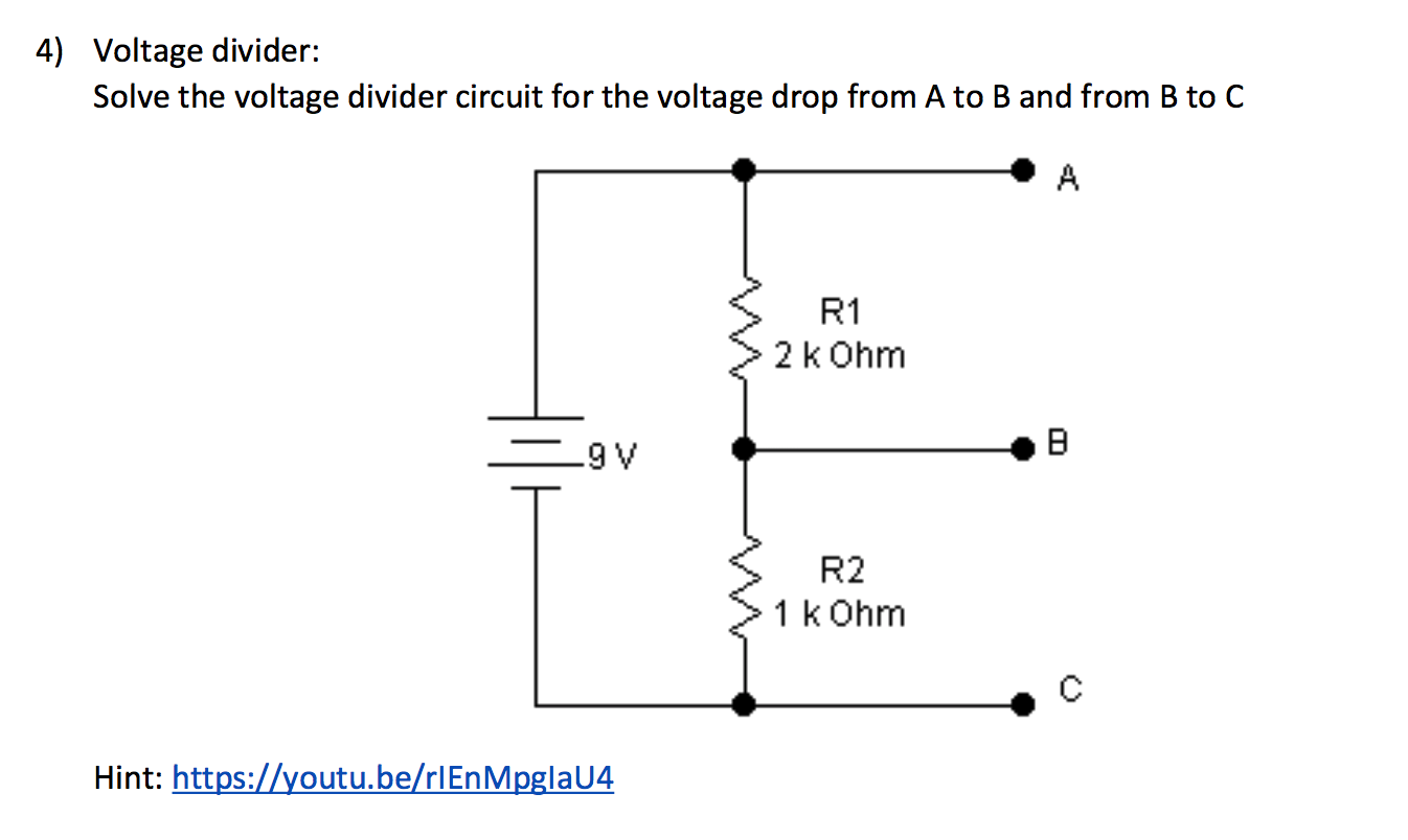Solved Voltage divider solve the voltage divider circuit