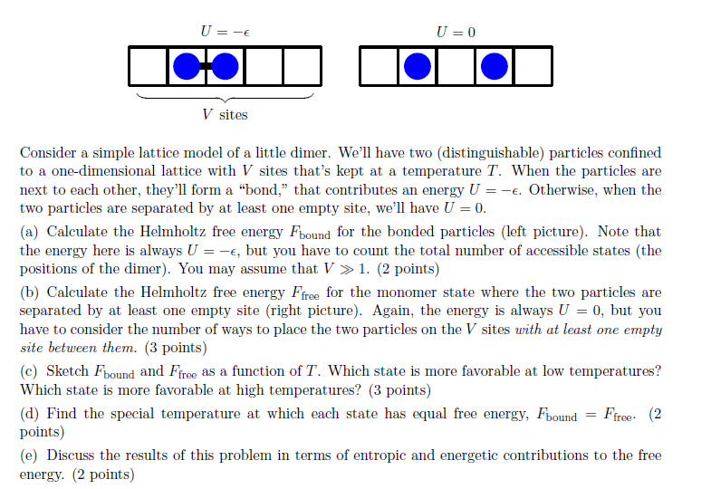 Solved V sites Consider a simple lattice model of a little | Chegg.com