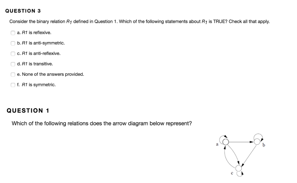 Solved Consider The Binary Relation R_1 Defined In Question | Chegg.com