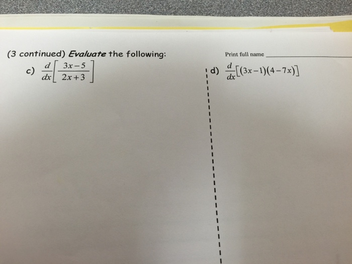 solved-evaluate-the-following-c-d-dx-3x-5-2x-3-d-chegg