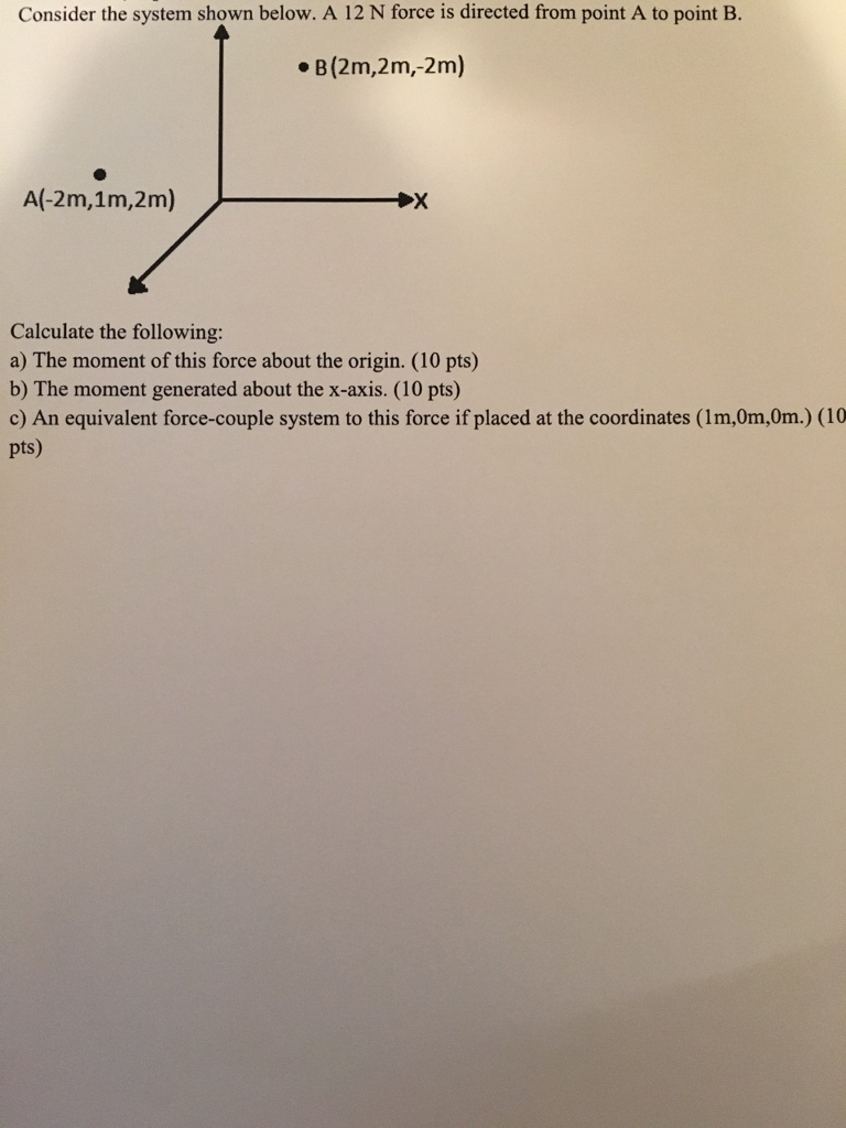 Solved Consider the system shown below. A 12 N force is