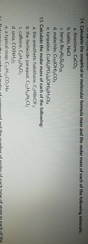 Solved: 14. Calculate The Empirical Or Molecular Formula M... | Chegg.com