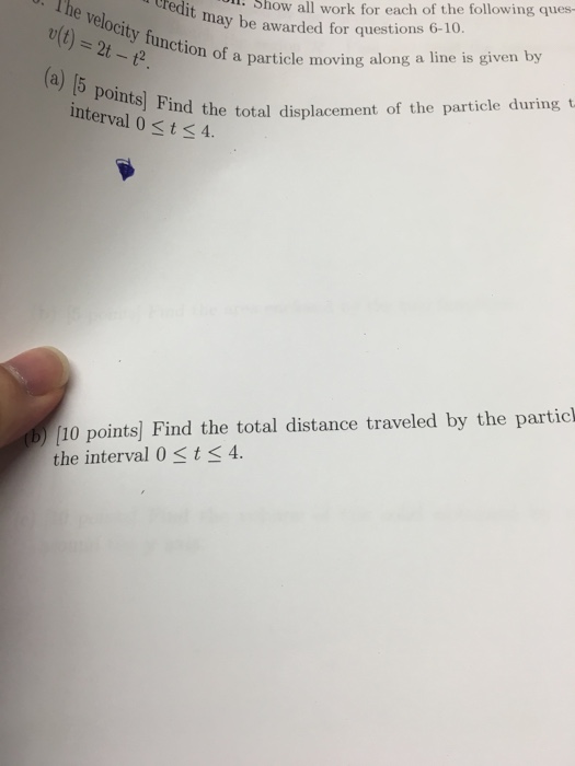 Solved Find the total displacement of the particle during | Chegg.com