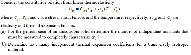 Solved Consider the constitutive relation from linear | Chegg.com