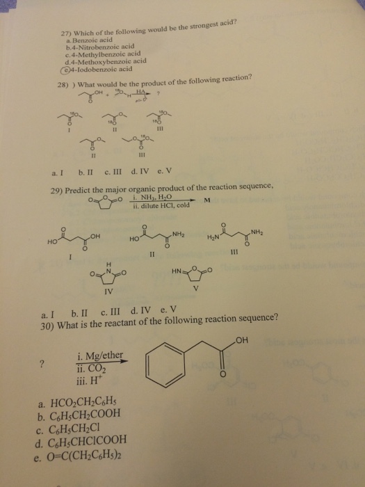 Solved Which of the following would be the strongest acid? | Chegg.com