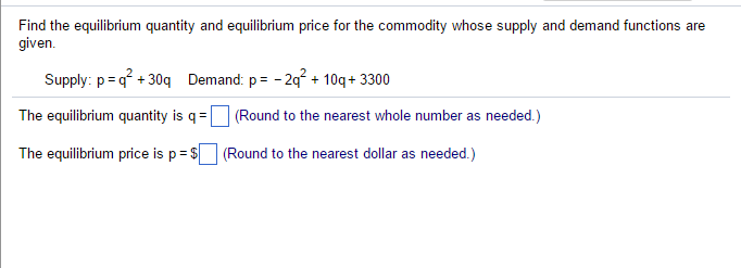 Solved Find The Equilibrium Quantity And Equilibrium Price | Chegg.com