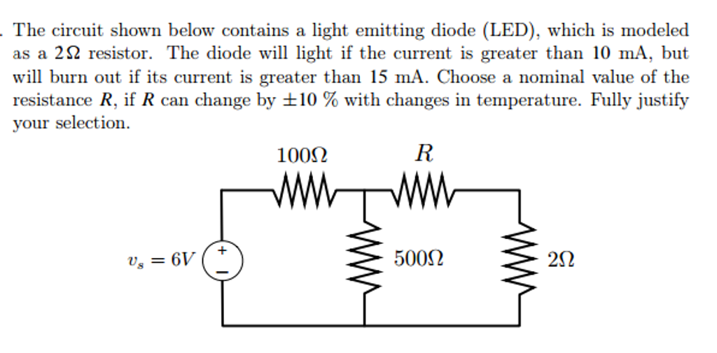 Solved The Circuit Shown Below Contains A Light Emitting | Chegg.com