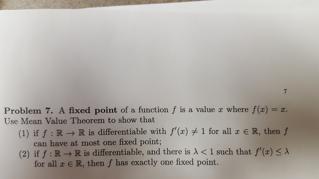 Solved A Fixed Point Of A Function F Is Value X Where F X Chegg Solved A Fixed Point Of A Function F Is Value X Where F X Chegg