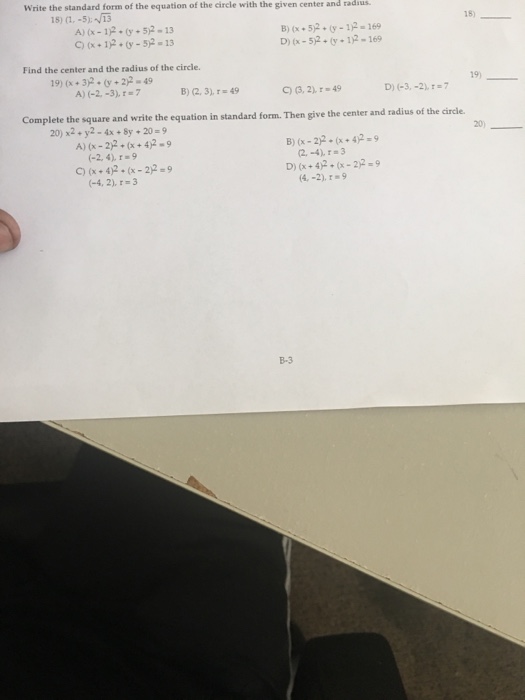 Solved Write the standard form of the equation of the circle | Chegg.com