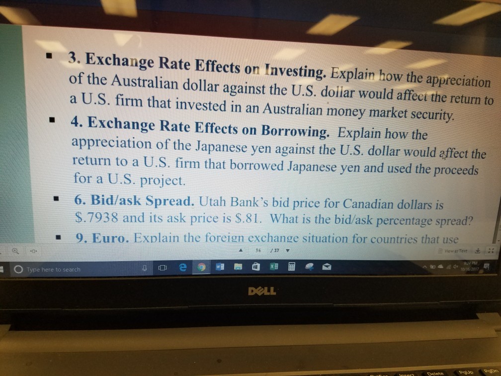 Solved 3. Exchange Rate Effects on Investing. Explain how | Chegg.com